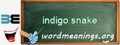WordMeaning blackboard for indigo snake